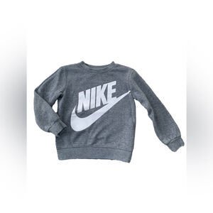 Nike Size 3T Gray Crewneck Logo Sweatshirt